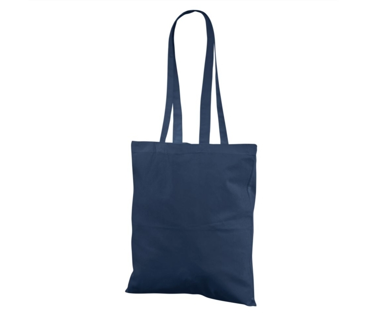 Mørkeblå konferansepose av bomull. Mål: 38×42 cm