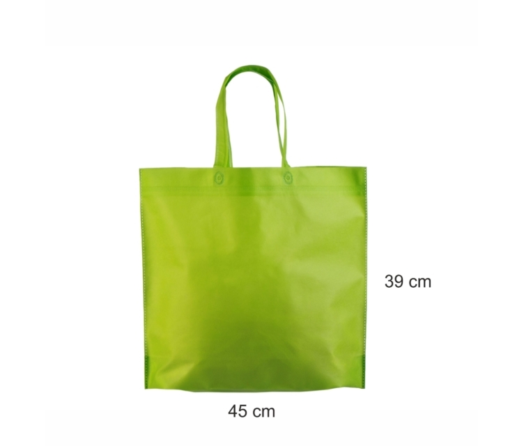 Grønne non-woven poser til rimelig pris Mål: 45×39+12 cm