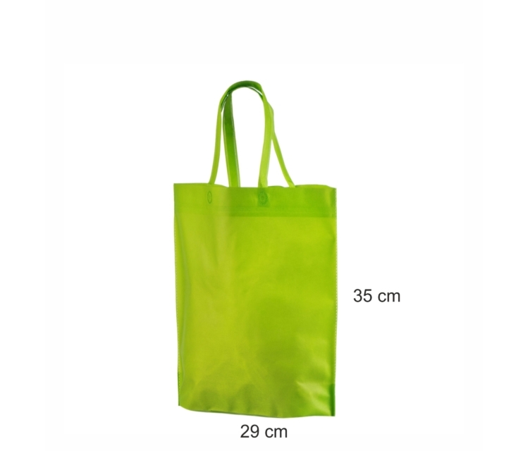 Grønne non-woven poser til rimelig pris Mål: 29×35+11 cm