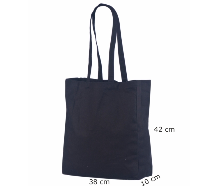 Svart handlenett med bred bunn 38x10x42 cm